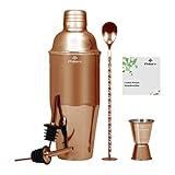 cocktail shaker set gold Las recetas incluyen: Las recetas de cócteles comunes se incluyen en el libro de recetas exclusivo, para más de 25 recetas, visite nuestra página web oficial.