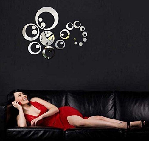 URAQT 3D Modern Wanduhr Acryl, DIY Kreatives Design, Groß Dekoration Uhr Deko Wandtattoo, Öffentliche Plätze Wohnzimmer Büro Studierzimmer - 5