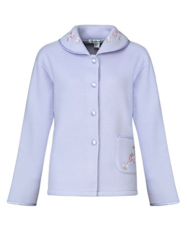 Slenderella Damen Fleece Bettjacke - Langärmlig, Mit Knopfverschluss, Waffelmuster, Größen S-XXXL, 24 Zoll Lang