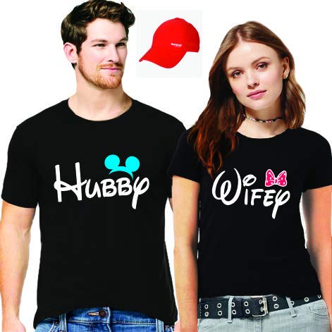 Hangout Hub Couple Tshirts Hubby Wifey Printed Black Color for Men Women(Set of 2) RS.550 (72.00% Off) - Amazon Hangout Hub Couple Tshirts Hubby Wifey Printed Black Color for Men Women(Set of 2) RS.550 (72.00% Off) - Amazon