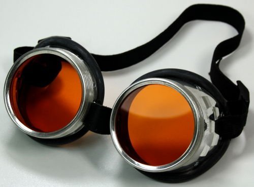 Fun - Schraubringbrille / Schweißerbrille mit orangen Gläsern
