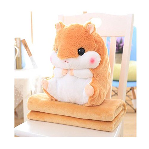 Cute Hamster Halt Kissen Decke, gepolsterte Coral Samt Decke hellbraun - 3