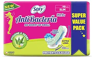 Sofy Antibacteria Extra Long Pads - 48 Count