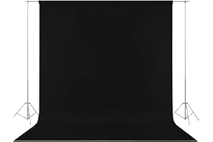 WIYETY 200 x 300 cm czarne tło ekranu: tło na ścianę ze zdjęciami, nadaje się do prania, czarne tło ekranu do fotografii, nagrywania wideo i telewizji, dostawa bez stojaka