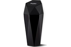 OVALA Car Trash Can with Lid, Small Automatic Portable Cup Holder Trash Can, Diamond Design Easy to Clean, Leakproof Used in Car Home Office (Black)