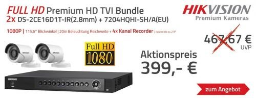 Preisvergleich Produktbild Hikvision 2 MP HD-TVI Überwachungsset