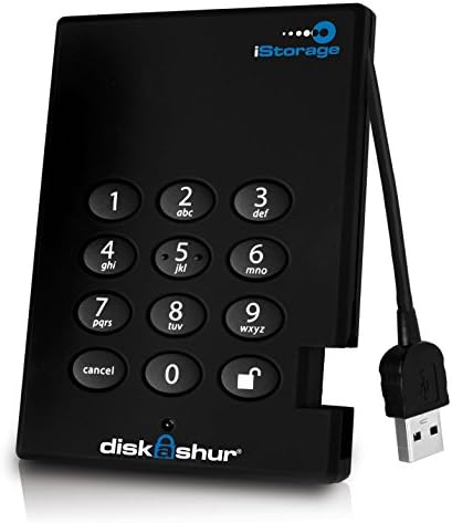 iStorage IS-DG3-128-1000 1TB diskAshur 128-bit USB 3.0 Portable Hard Drive