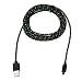 Produktbild Micro 3M USB Nylon Ladekabel, Siswong Super Lang Daten Synchronisieren Ladegerät Kabel für Android Smartphones, Samsung Galaxy S6 / S7 / S7 Edge, Kindle, HTC, Sony, Nexus und mehr (Schwarz)