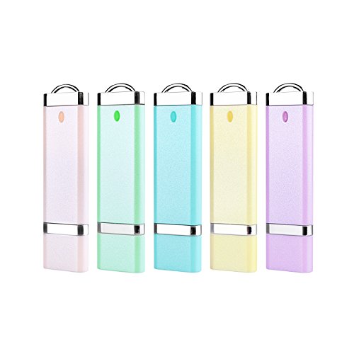 KEXIN 16GB Memoria USB 2.0. Pendrive [5 Unidades] Color de Azul, Verde, Amarillo, Rosa, Púrpura 