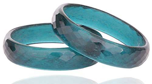 NMIIGlass with Diamond Shaped Glossy Finished Bangle/Kada Set For Women and Girls