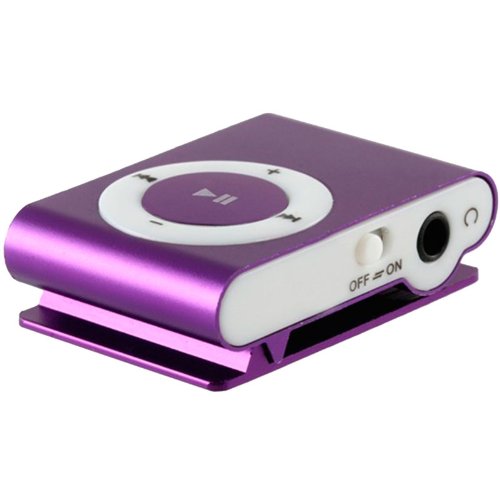 Preisvergleich Produktbild Mini MP3-Player mit Clip für leichten Transport violett