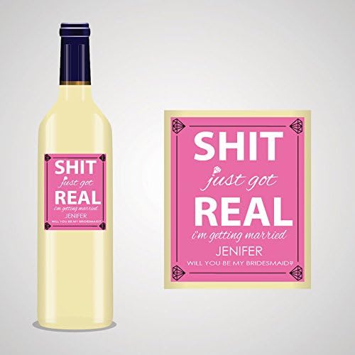 PERSONALISED WINE LABEL - BRIDESMAID WEDDING MAID OF HONOR - WINE SPIRIT OR BEER