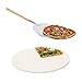 Produktbild 2 teiliges Pizza-Set, runder Pizzastein aus Cordierit, für Backofen und Grill, Pizzaschaufel Pizzaschieber mit langem Griff