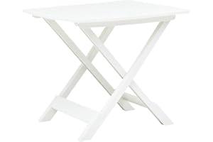 ‎VIDAXL vidaXL Gartentisch Klappbar Balkontisch Terrassentisch Klapptisch Campingtisch Beistelltisch Esstisch Bistrotisch Weiß 79x72x70cm Kunststoff