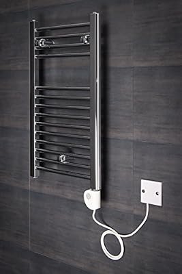 WarmeHaus Sèche-serviettes moderne électrique avec thermostat Bergen 180 W - 700 x 400 mm - Chrome