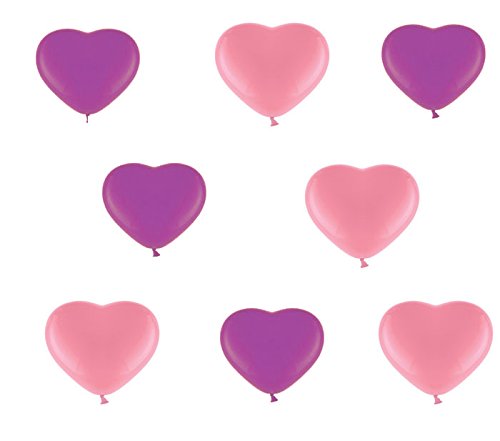 50 Herzluftballons je 25 Pink / Rosa 25 Lila - ca. Ø 26cm - 50 Stück - Farben Lila und Pink - Herz Luftballons Heliumgeeignet - Top Qualität - twist4®