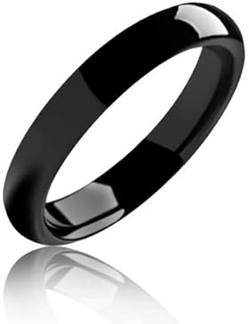 Bling Jewelry Schwarz Wolfram Unisex Ring 4mm