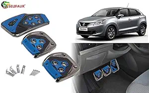 Selifaur - 3 Pcs Blue Non-Slip Manual Car Pedals kit Pad Covers Set for Baleno New