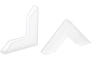 sourcing map PP Corner Protector L Shaped 45x6mm for Ceramic, Glass, Metal Sheets White Pack of 24