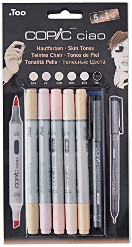 Copic Ciao Ensemble comprenant Marqueur - Skin Tones (Lot de 5)/ Stylo multiliner