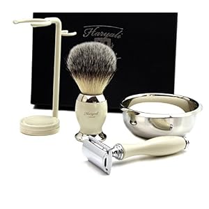 Haryali London Shaving Kit – 5 Pc Shaving Kit – Double Edge Safety Razor - Synthetic Hair Shaving Brush – Shaving Soap… - Image 3
