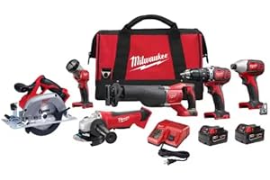 Milwaukee M18 6pc Cordless Lithium-Ion Tool Combo Kit (2696-26)