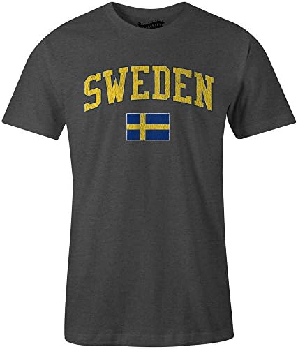 Sweden MyCountry Vintage Jersey T-Shirt (Charcoal Heather) - Size X-Large