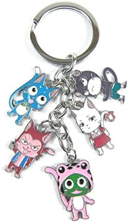 Ciplak Death Note Naruto One Piece Totoro Keychain Sword Art Online Fairy Tail Attack On Titan Keyring Key Chain Fan Collection (Fairy Tail B)