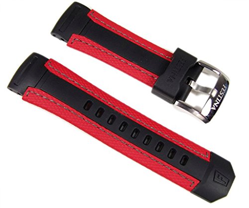 Festina Ersatzband Kunststoff/Textil rot/schwarz Band 22mm fr Herrenuhr F16272/ F16272/8
