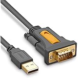 UGREEN 3m USB auf RS232 Seriell Adapter USB Seriell Konverter Kabel USB Seriell DB9 Stecker auf A Stecker mit PL2303 Chipsatz Unterstützt für 10/8/7/Vista/XP/ Win10/2000 und Mac OS X 10.6 und so weiter, Vergoldete Kontakte für stabile Verbindung Grau