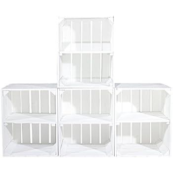 Holzkiste weiß im 4er Set, als Deko- oder Transportmöglichkeit