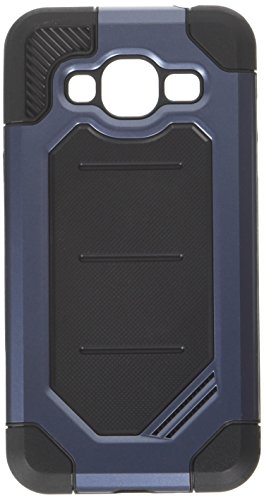 kwmobile Funda para Samsung Galaxy J3  2016  DUOS - Carcasa  h  brida  de  TPU  con dise  o de Armadura en  Azul Oscuro Negro 