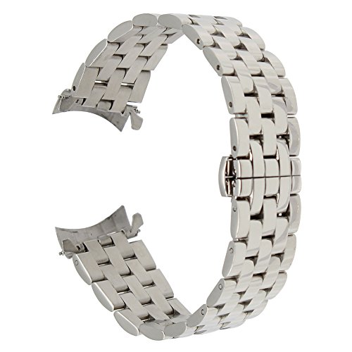 Preisvergleich Produktbild TRUMiRR 22mm Edelstahl Uhrenarmband gebogenen Endriemen Schmetterling Wölkchen Armband für Samsung Gear S3 Classic / Frontier, Moto 360 2 46mm Männer, Vektor Luna