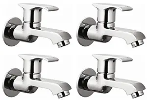 Drizzle Bib Cock Swift Brass Chrome Plated/Bathroom Taps/Quarter Turn Foam Flow Tap - Set of 4