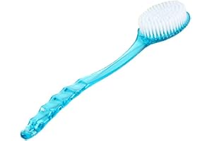 1 st blå badkroppsborste naturlig mjuk borst långt handtag dusch ryggborstar skrubbare död hud celluliter borttagare