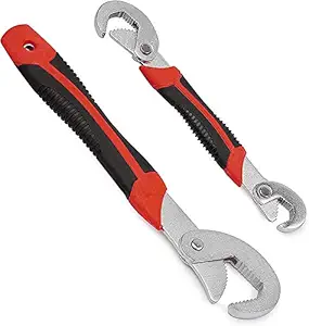 maruti villa multifunction stainless steel Auto Adjustable Universal Wrench Set Spanner Tool Kit (Black and Red) Pack of 2