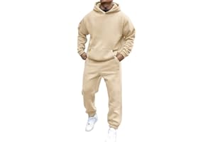shownicer Survêtement Homme Ensemble Jogging Sweats À Capuche Et Sport Pantalons Automne Hiver Couleur Unie Gym Jogging Sportswear Tenue De Couple