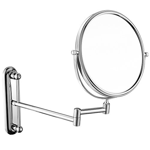 Corlorfulword Kosmetikspiegel Spiegel Wandspiegel Hochwertiger 2-seitiger Kosmetikspiegel Hochglanz verchromtes Messing Wandspiegel (BIEGE)