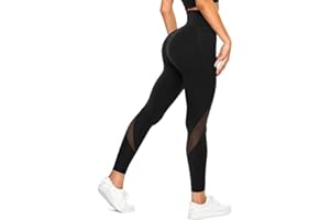 KUMAYES Leggings Sportivi Donna Pantaloni Push up Leggins con Tasche Vita Alta Anticellulite Pantaloni per Yoga Fitness