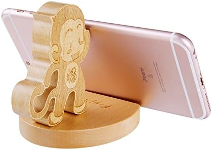 F-Sport Natural Wooden Phone Holder /Cute Creative Phone Stand / Ipad Stand Natural Beech Wood Lazy Cell Phone Stand Make Your Life Easier and More Fun Not Only Cell Phone Holder Also Desk Decoration Home Decoration(Monkey)