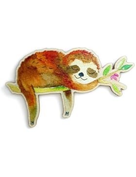 Kinder Brosche Schmuck HOLZ *** FAULTIER ***