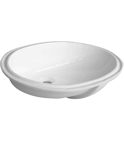 Lavabo Sottopiano Ovale Dcolora – 45,7 X 38,1 Cm, Bianco, Design Elegante Per Bagno Moderno