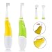 SUNSBELL® Rechargeable Children Sonic Electric Toothbrush + 2 Extra Replacement Brush Heads for 2-4 Ages Kids (Green)