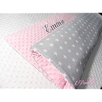 Graue Babydecke Sterne kuscheldecke decke mit name Sterne baby bettdecke und kissen Neugeburt decke personalisiert neugeborene decke rosa babydecke