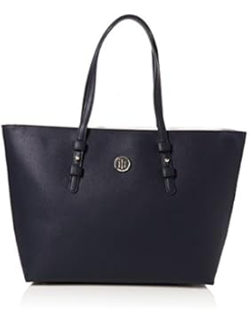 Tommy Hilfiger Damen Th Signature Strap Tote Cb, Blau (Core Cb), 14x28x42 cm