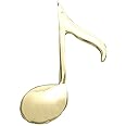 Flairs New York Premium Handmade Enamel Lapel Pin Brooch Badge (Golden Eighth Note, 1 Pin)