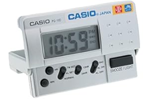 SMIORAS Despertador Digital Casio PQ-10D-8RDF Digital para Unisex Color Plateado