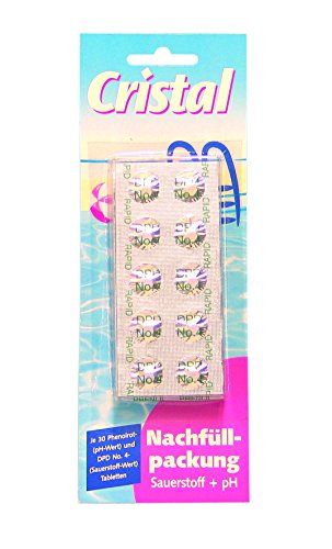 Cristal 287009 Wassertestgerät pH/Sauerstoff, Tabletten-Nachfüllpackung