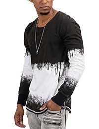 trueprodigy Casual Hombre marca Camiseta Manga Larga rayado ropa retro vintage rock vestir moda cuello redondo manga larga slim fit designer cool urban fashion shirt color negro 1073121-2999