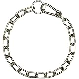 Kettenhalsband mit Karabiner aus Edelstahl für Hunde Hunde-halsband Hundehalskette Hundekette Drahtstärke 3 mm Gesamtlänge 45 cm